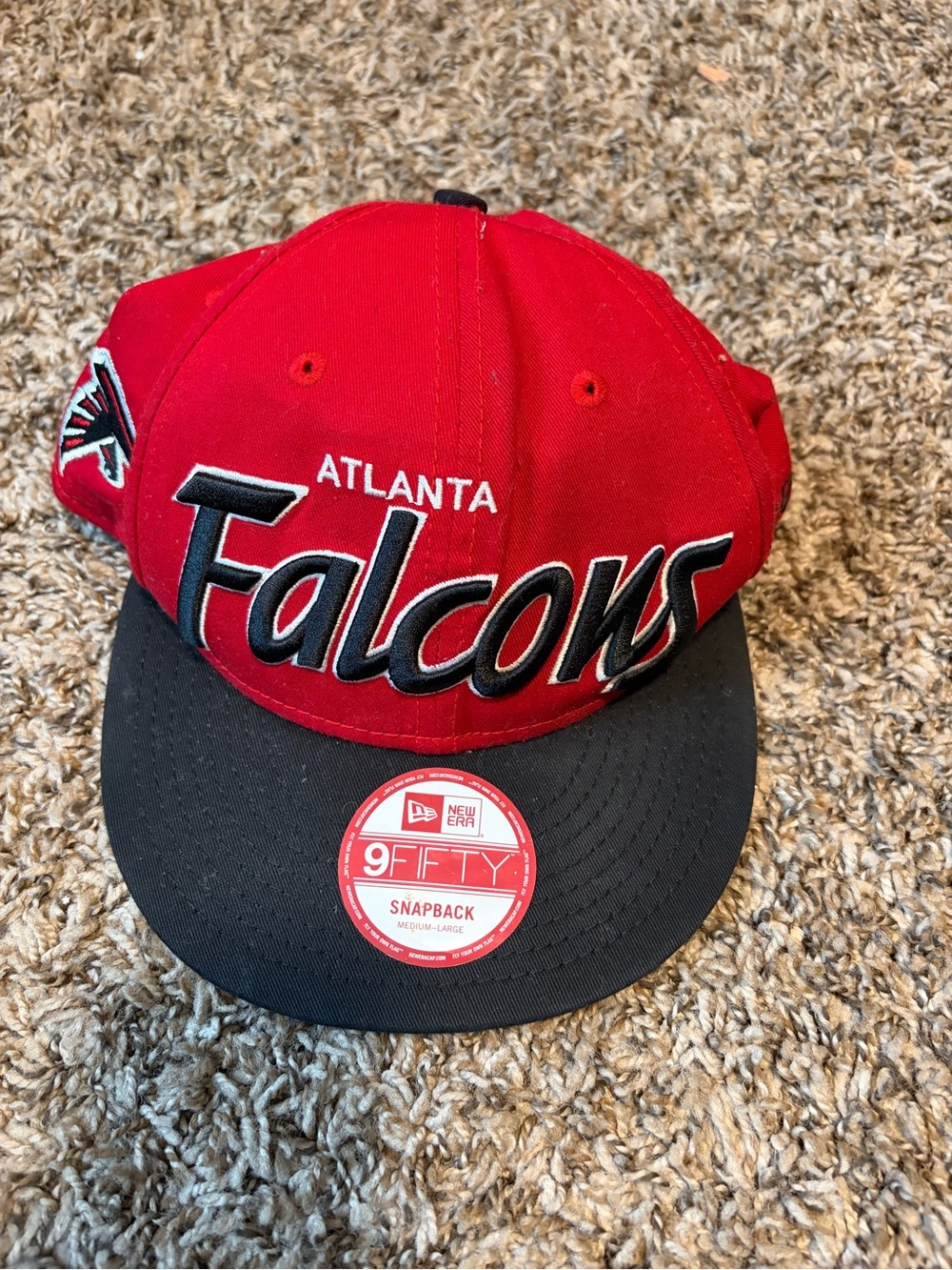 New Era Red and Black Atlanta Falcons Script 9FIFTY Snapback